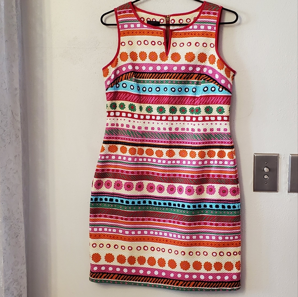 Talbots textured colorful sheath dress